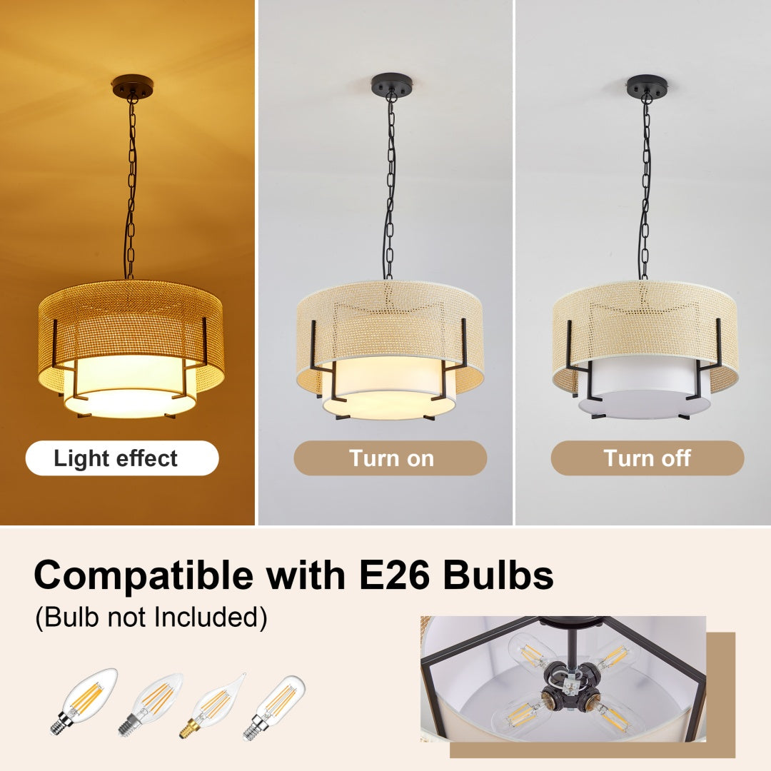 19.7in Farmhouse Boho Chandelier