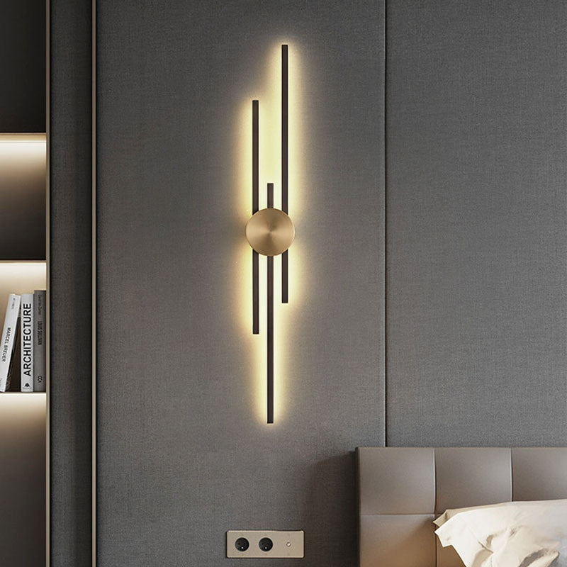 Full Copper Wall Lamp Nordic Long Living Room Corridor