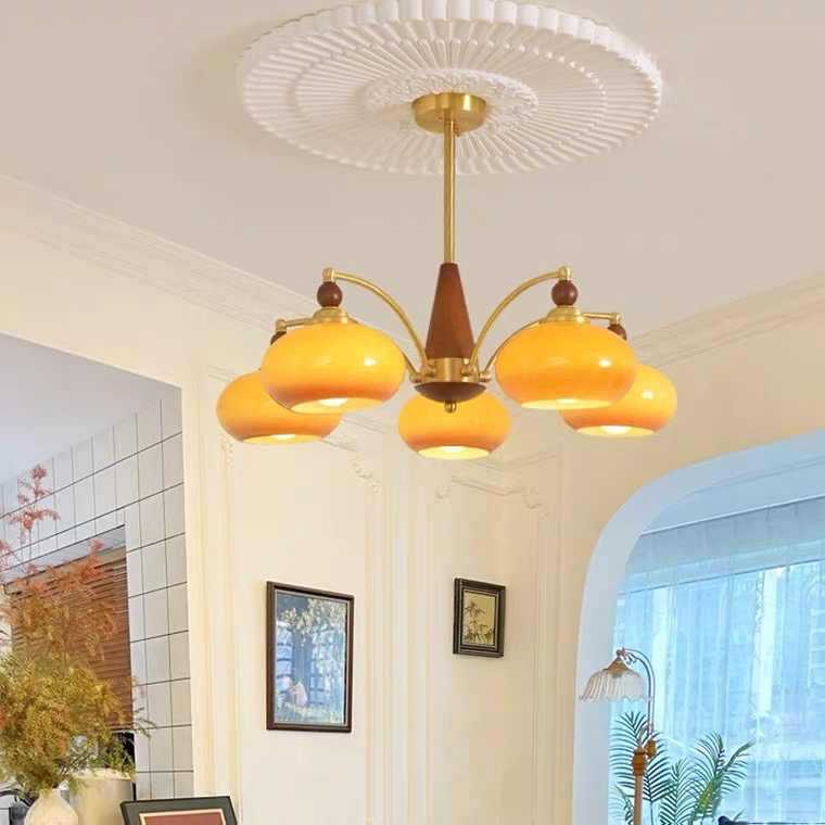 Cream bedroom chandelier organic modern boho soft cozy